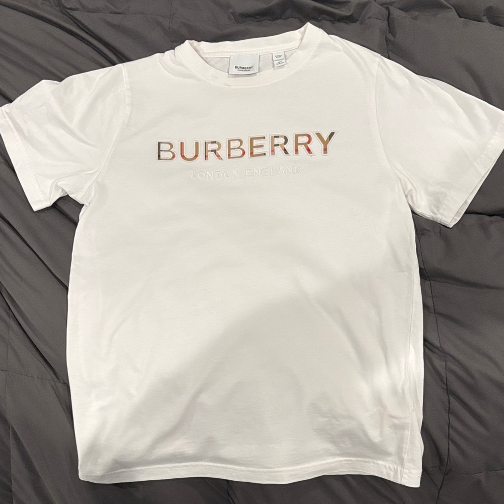 Burberry White Tee with Logo